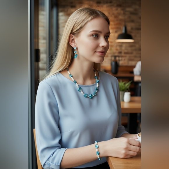 Jewelry - Chic Blue and Silver Necklace